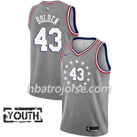 Barn Philadelphia 76ers Tröja Jonah Bolden 43 2018-19 Nike City Edition Grå Swingman
